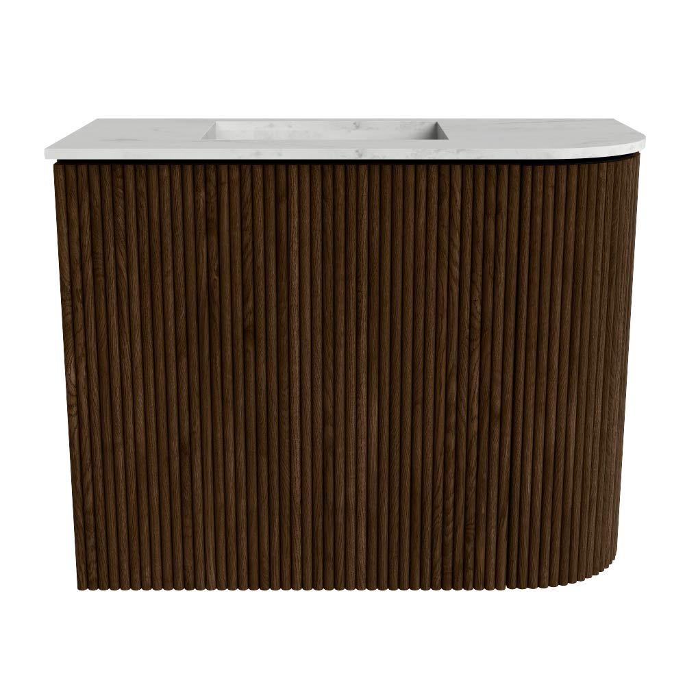 Mondiaz Toiletmeubel Joya Dlux Walnut - 51.6 cm - Wastafel FAYE Opalo - 1 kraangat - Solid Surface - Met spoelbak Links - Afbeelding 8