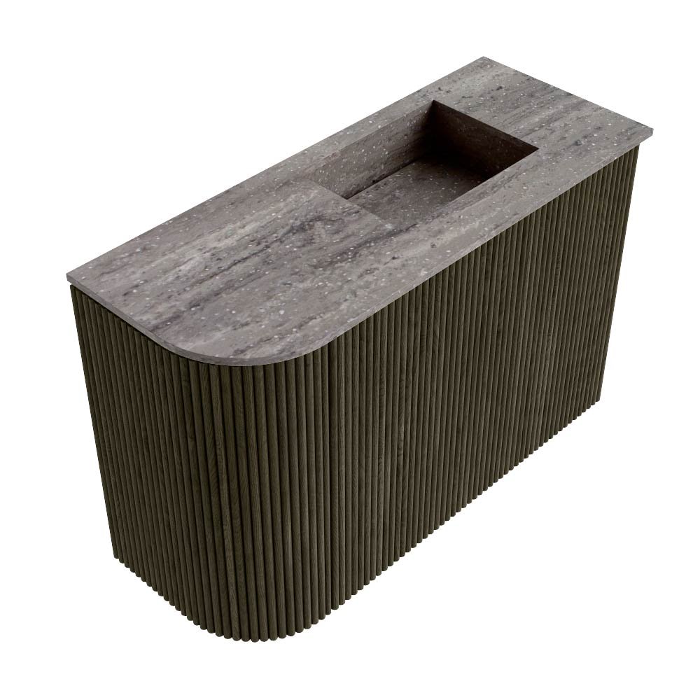 Mondiaz Toiletmeubel Joya Dlux Shadow - 61.6 cm - Wastafel FAYE Saba - Zonder kraangat(en) - Solid Surface - Met spoelbak Rechts - Afbeelding 6