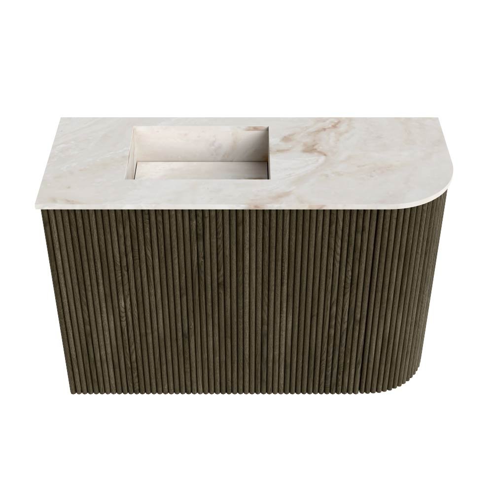 Mondiaz Toiletmeubel Joya Dlux Shadow - 61.6 cm - Wastafel FAYE Frappe - 1 kraangat - Solid Surface - Met spoelbak Links - Afbeelding 7