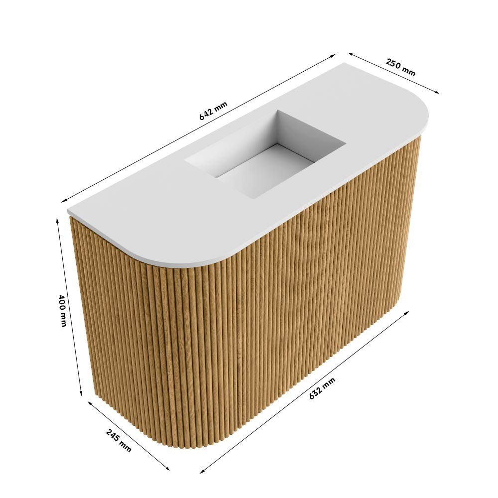 Mondiaz Toiletmeubel Joya Dlux Shadow - 63.2 cm - Wastafel FAYE Ostra - Zonder kraangat(en) - Solid Surface - Met spoelbak Midden - Afbeelding 10