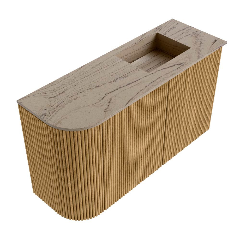 Mondiaz Toiletmeubel Joya Dlux Oak - 71.6 cm - Wastafel FAYE Arena - 1 kraangat - Solid Surface - Met spoelbak Rechts - Afbeelding 6