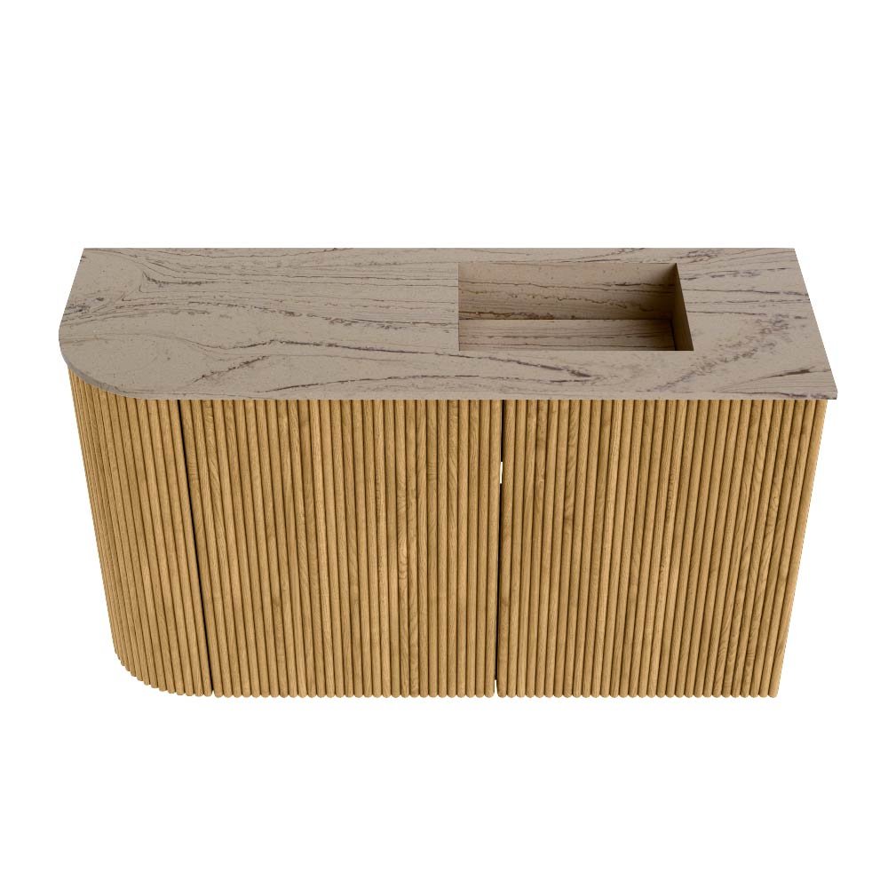 Mondiaz Toiletmeubel Joya Dlux Oak - 71.6 cm - Wastafel FAYE Arena - 1 kraangat - Solid Surface - Met spoelbak Rechts - Afbeelding 7