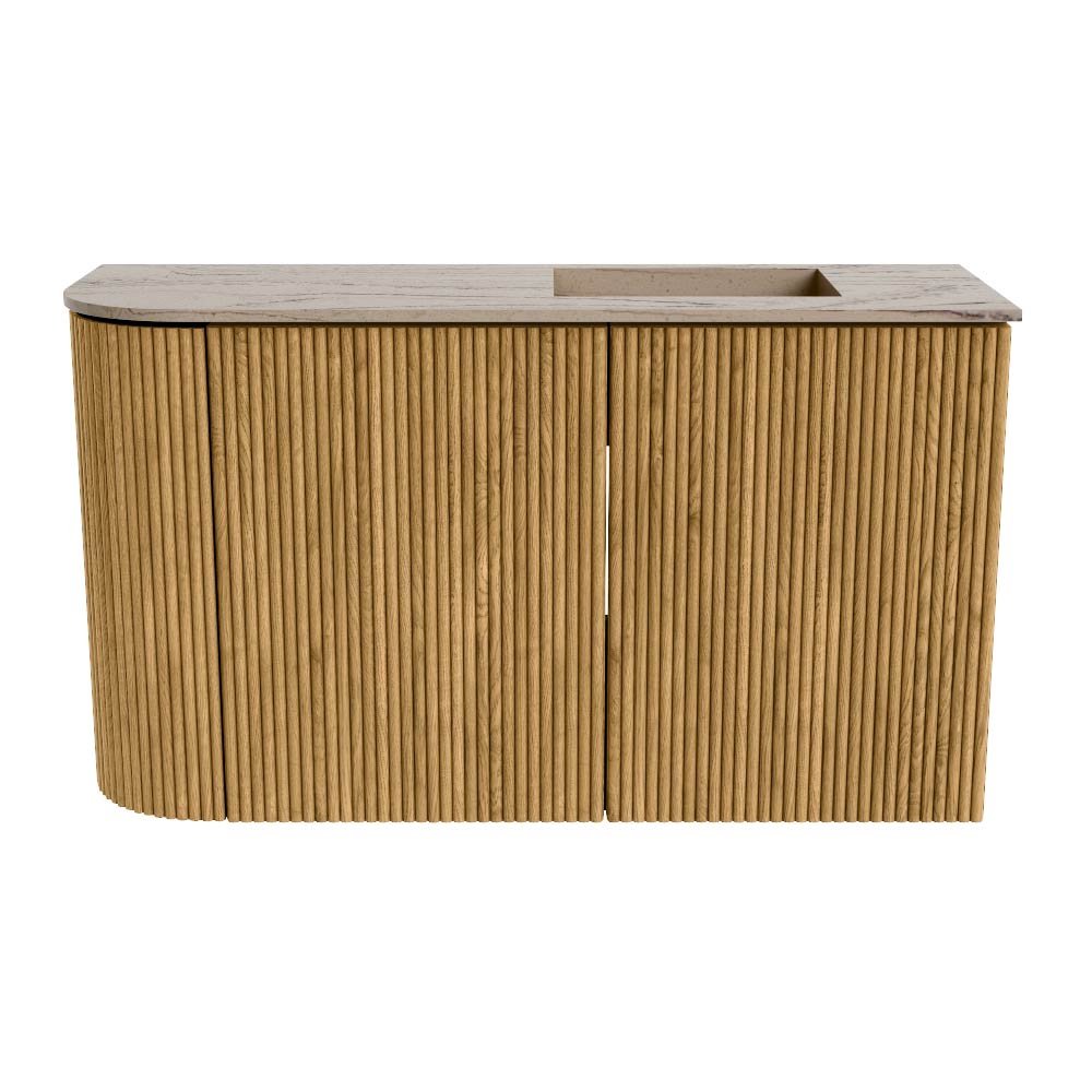 Mondiaz Toiletmeubel Joya Dlux Oak - 71.6 cm - Wastafel FAYE Arena - 1 kraangat - Solid Surface - Met spoelbak Rechts - Afbeelding 8
