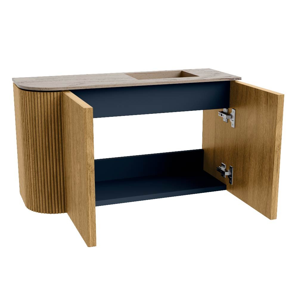 Mondiaz Toiletmeubel Joya Dlux Oak - 71.6 cm - Wastafel FAYE Arena - 1 kraangat - Solid Surface - Met spoelbak Rechts - Afbeelding 9