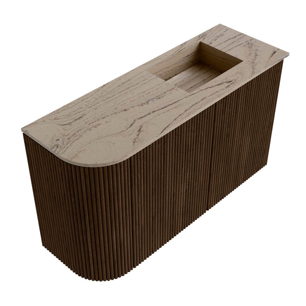Mondiaz Toiletmeubel Joya Dlux Walnut - 71.6 cm - Wastafel FAYE Arena - 1 kraangat - Solid Surface - Met spoelbak Rechts - Afbeelding 6