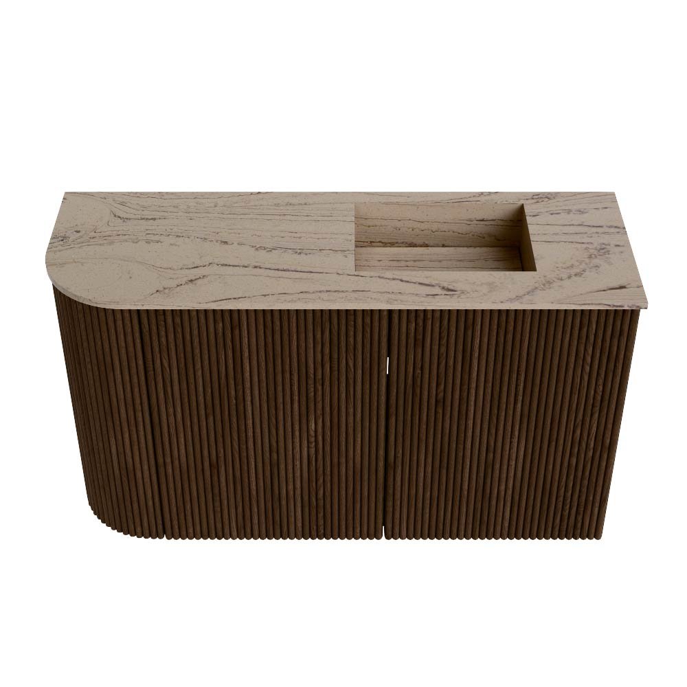 Mondiaz Toiletmeubel Joya Dlux Walnut - 71.6 cm - Wastafel FAYE Arena - 1 kraangat - Solid Surface - Met spoelbak Rechts - Afbeelding 7