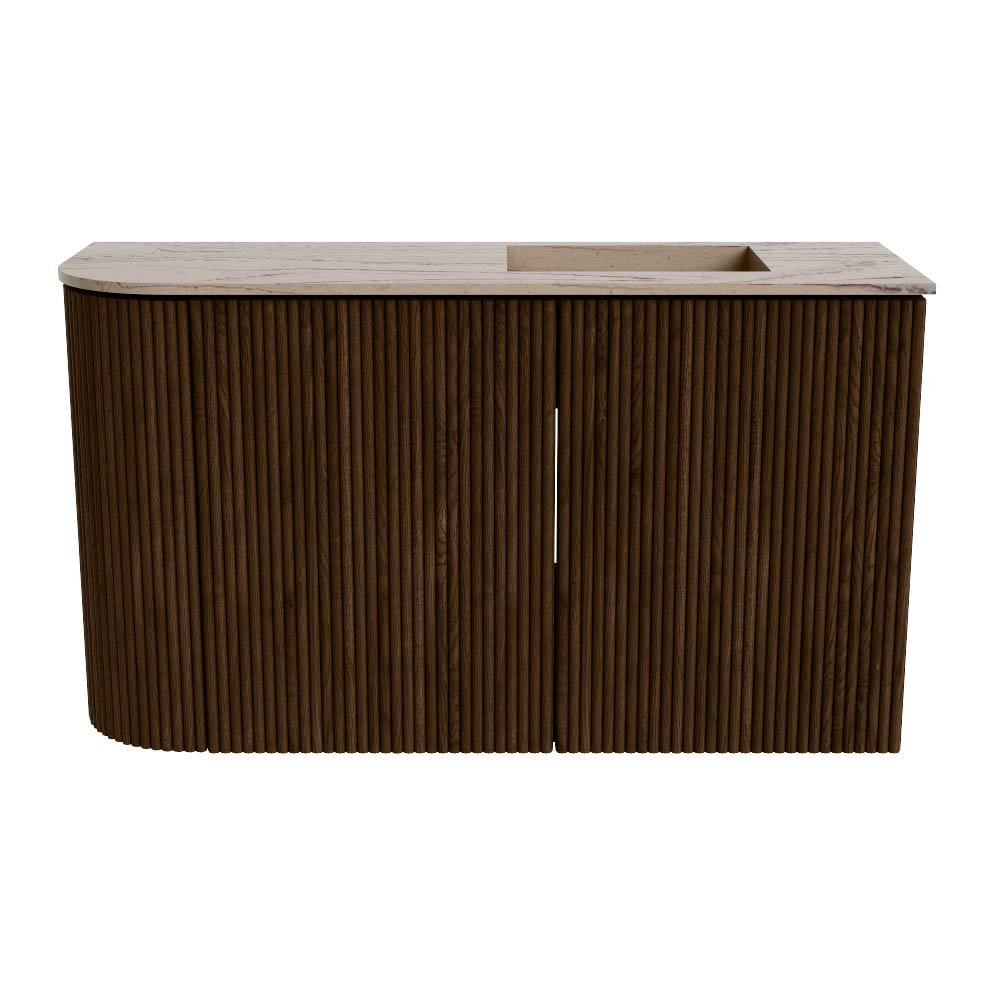 Mondiaz Toiletmeubel Joya Dlux Walnut - 71.6 cm - Wastafel FAYE Arena - 1 kraangat - Solid Surface - Met spoelbak Rechts - Afbeelding 8