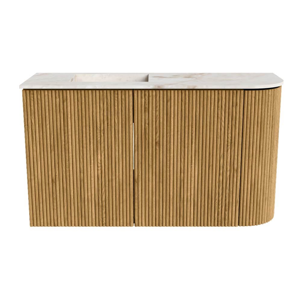 Mondiaz Toiletmeubel Joya Dlux Oak - 71.6 cm - Wastafel FAYE Frappe - Zonder kraangat(en) - Solid Surface - Met spoelbak Links - Afbeelding 8