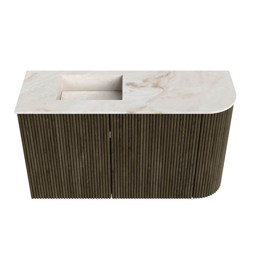 Mondiaz Toiletmeubel Joya Dlux Shadow - 71.6 cm - Wastafel FAYE Frappe - 1 kraangat - Solid Surface - Met spoelbak Links - Afbeelding 7