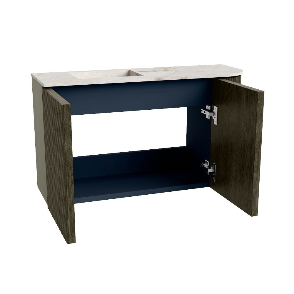 Mondiaz Toiletmeubel Joya Dlux Shadow - 71.6 cm - Wastafel FAYE Frappe - 1 kraangat - Solid Surface - Met spoelbak Links - Afbeelding 9