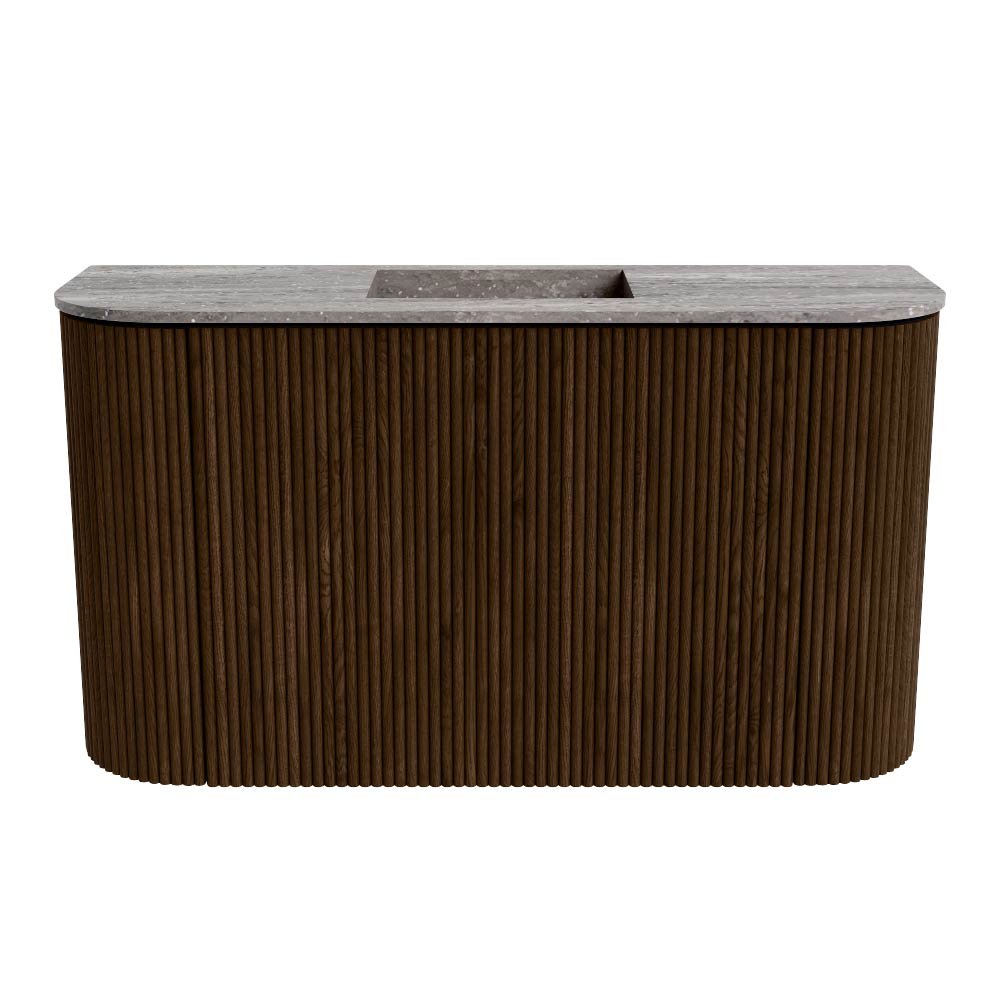 Mondiaz Toiletmeubel Joya Dlux Walnut - 73.2 cm - Wastafel FAYE Saba - Zonder kraangat(en) - Solid Surface - Met spoelbak Midden - Afbeelding 8