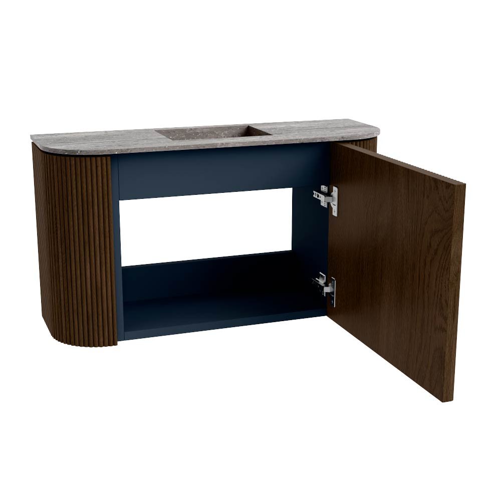 Mondiaz Toiletmeubel Joya Dlux Walnut - 73.2 cm - Wastafel FAYE Saba - Zonder kraangat(en) - Solid Surface - Met spoelbak Midden - Afbeelding 9