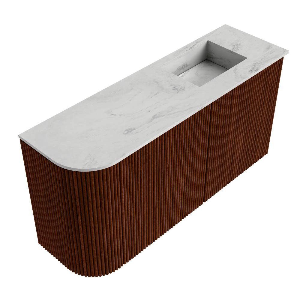 Mondiaz Toiletmeubel Joya Dlux Ruby - 81.6 cm - Wastafel FAYE Opalo - Zonder kraangat(en) - Solid Surface - Met spoelbak Rechts - Afbeelding 6