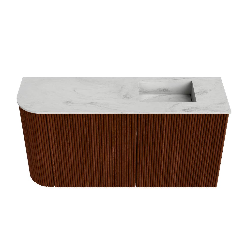 Mondiaz Toiletmeubel Joya Dlux Ruby - 81.6 cm - Wastafel FAYE Opalo - Zonder kraangat(en) - Solid Surface - Met spoelbak Rechts - Afbeelding 7