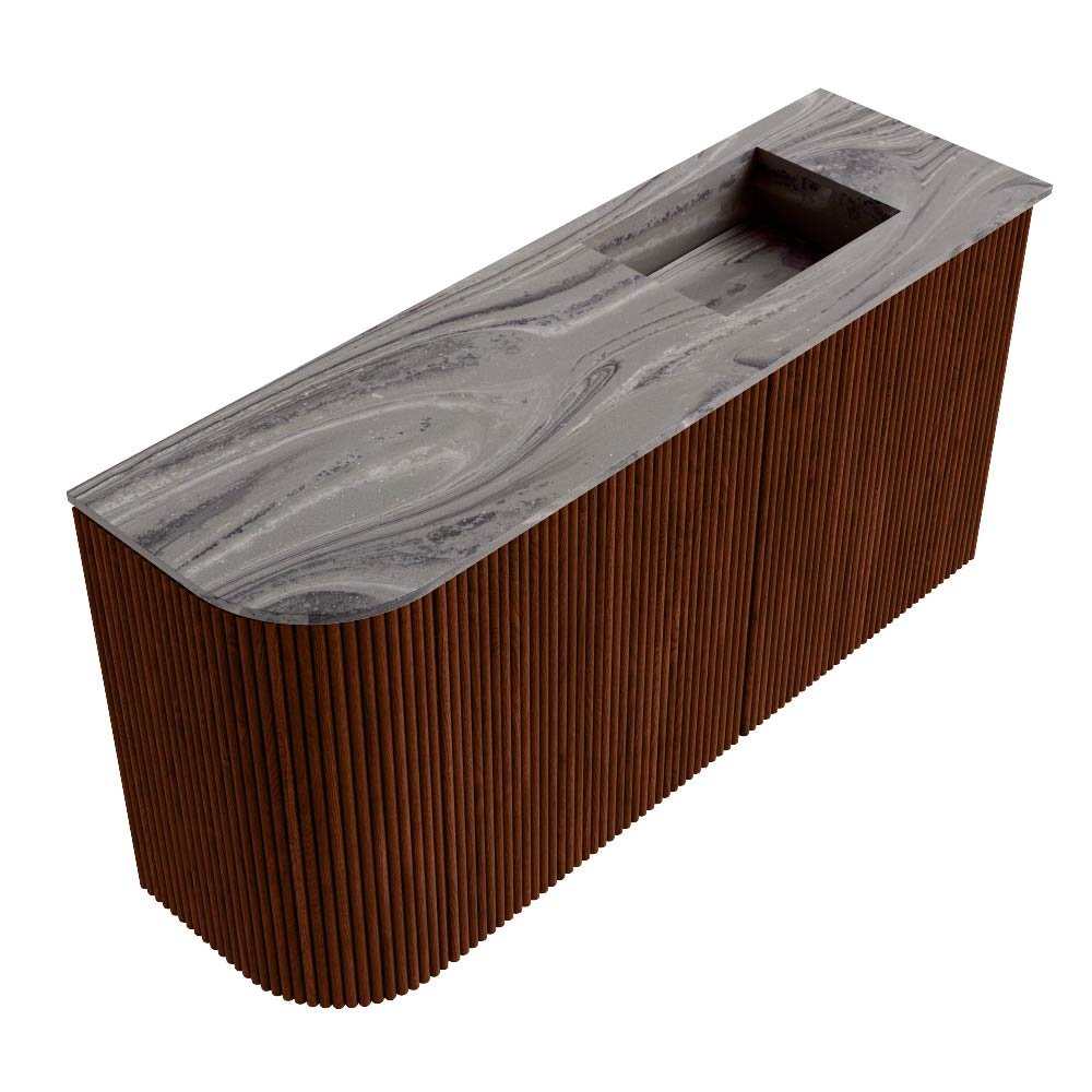 Mondiaz Toiletmeubel Joya Dlux Ruby - 81.6 cm - Wastafel FAYE Sombra - Zonder kraangat(en) - Solid Surface - Met spoelbak Rechts - Afbeelding 6