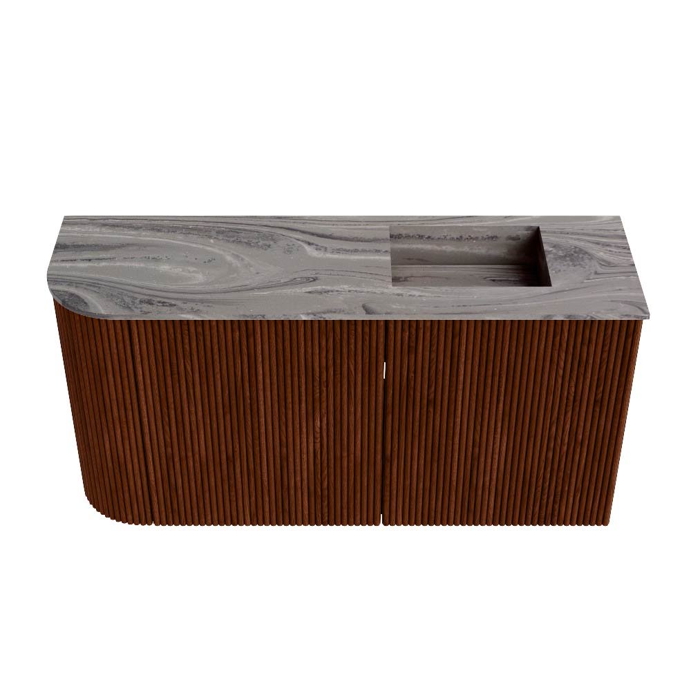 Mondiaz Toiletmeubel Joya Dlux Ruby - 81.6 cm - Wastafel FAYE Sombra - Zonder kraangat(en) - Solid Surface - Met spoelbak Rechts - Afbeelding 7