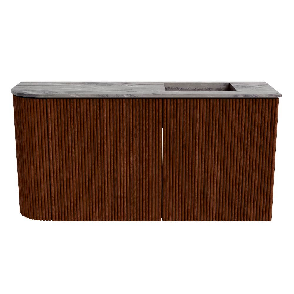 Mondiaz Toiletmeubel Joya Dlux Ruby - 81.6 cm - Wastafel FAYE Sombra - Zonder kraangat(en) - Solid Surface - Met spoelbak Rechts - Afbeelding 8