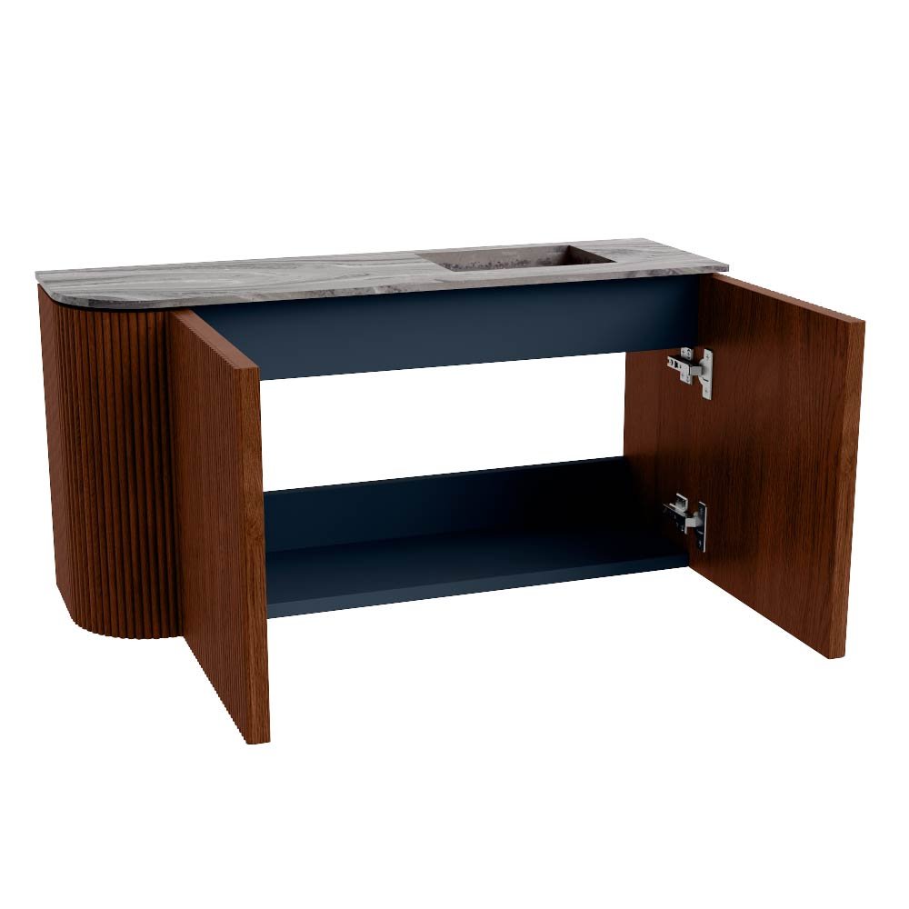 Mondiaz Toiletmeubel Joya Dlux Ruby - 81.6 cm - Wastafel FAYE Sombra - Zonder kraangat(en) - Solid Surface - Met spoelbak Rechts - Afbeelding 9