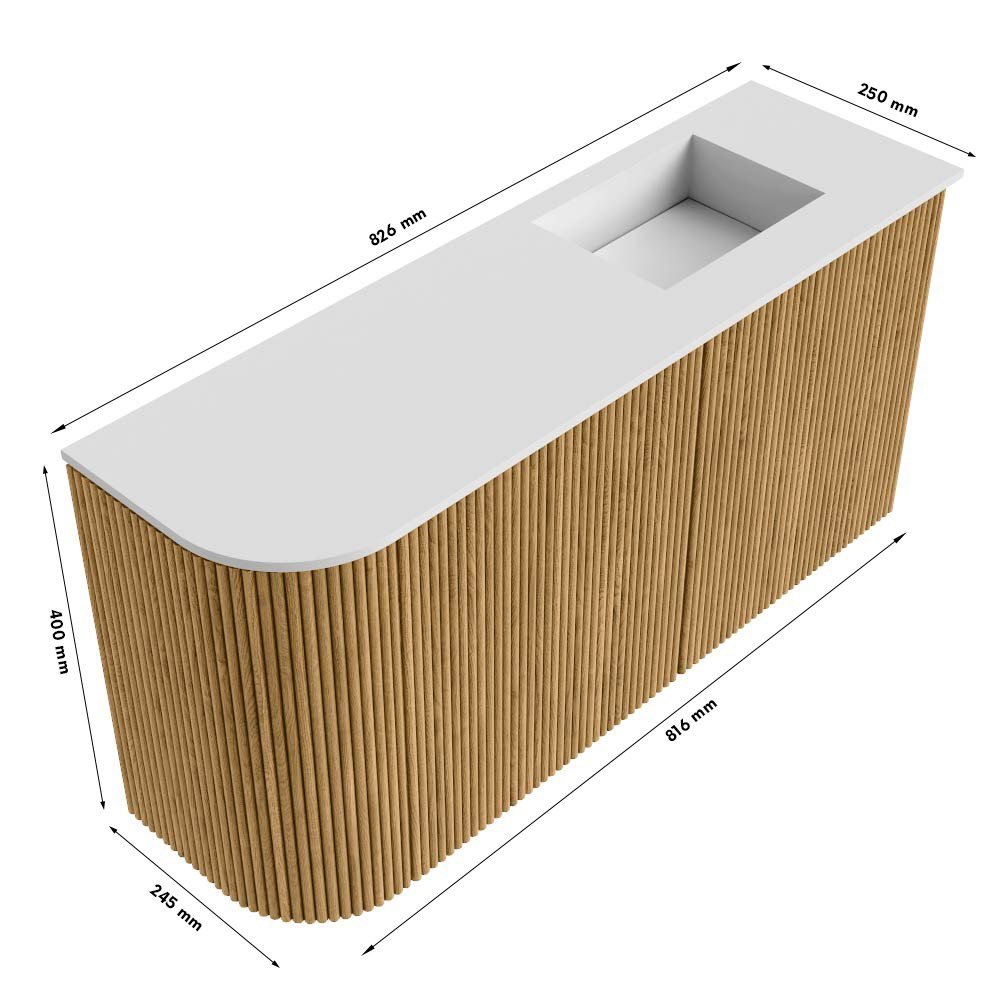 Mondiaz Toiletmeubel Joya Dlux Shadow - 81.6 cm - Wastafel FAYE Opalo - 1 kraangat - Solid Surface - Met spoelbak Rechts - Afbeelding 10