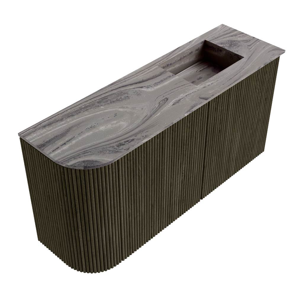 Mondiaz Toiletmeubel Joya Dlux Shadow - 81.6 cm - Wastafel FAYE Sombra - 1 kraangat - Solid Surface - Met spoelbak Rechts - Afbeelding 6
