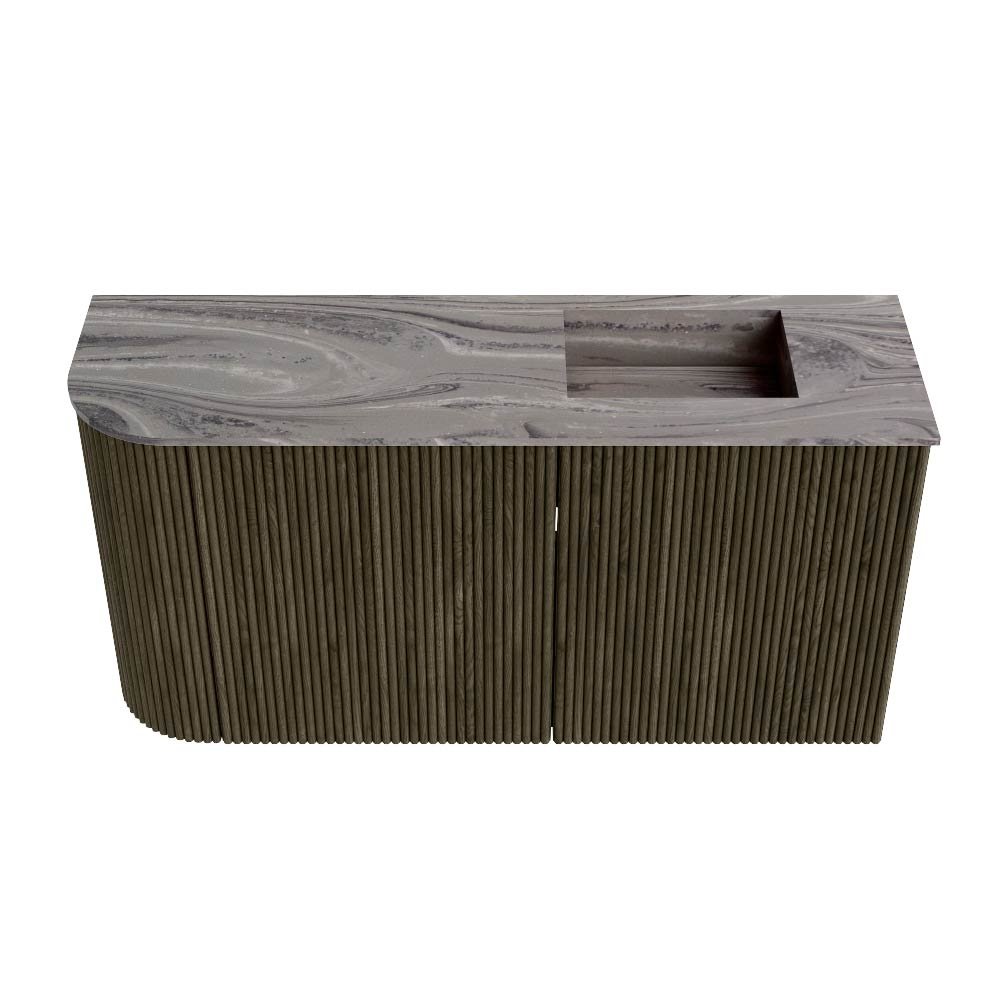 Mondiaz Toiletmeubel Joya Dlux Shadow - 81.6 cm - Wastafel FAYE Sombra - 1 kraangat - Solid Surface - Met spoelbak Rechts - Afbeelding 7