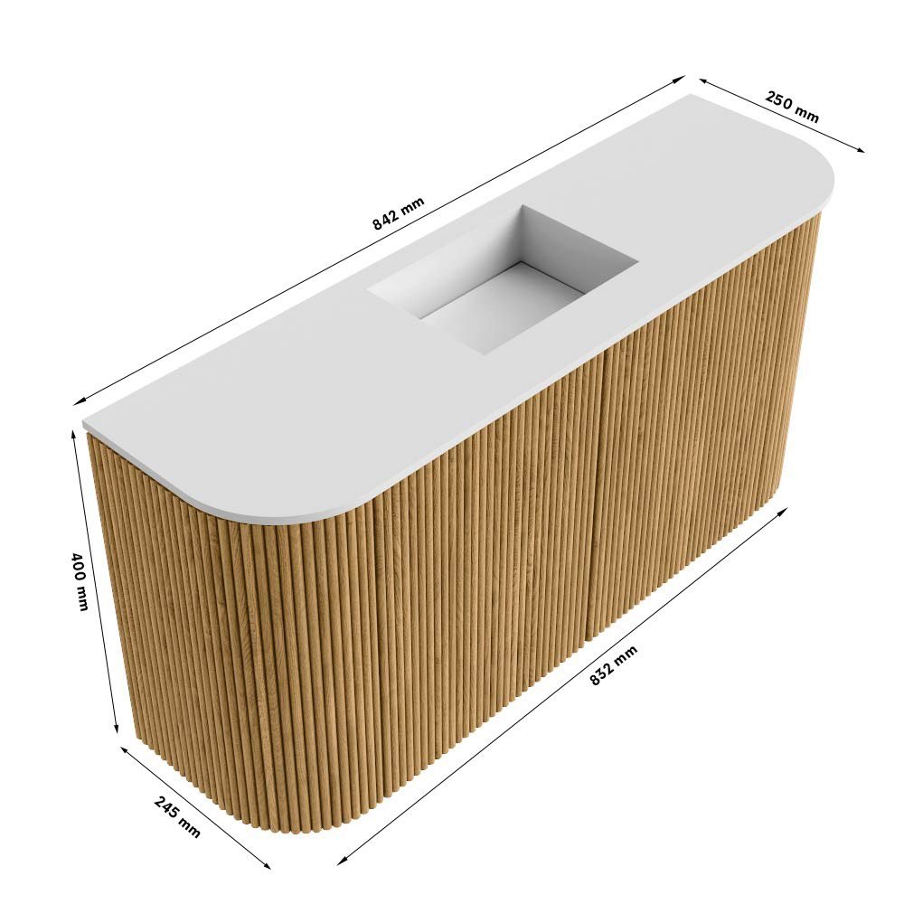 Mondiaz Toiletmeubel Joya Dlux Shadow - 83.2 cm - Wastafel FAYE Meli - Zonder kraangat(en) - Solid Surface - Met spoelbak Midden - Afbeelding 10
