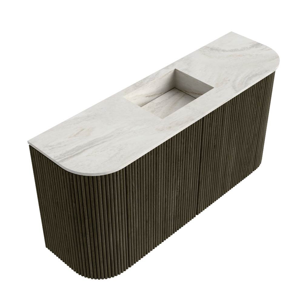 Mondiaz Toiletmeubel Joya Dlux Shadow - 83.2 cm - Wastafel FAYE Ostra - Zonder kraangat(en) - Solid Surface - Met spoelbak Midden - Afbeelding 6