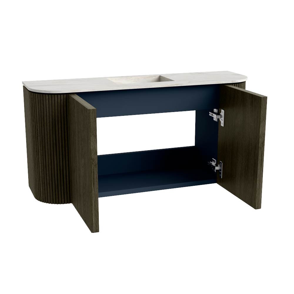 Mondiaz Toiletmeubel Joya Dlux Shadow - 83.2 cm - Wastafel FAYE Ostra - Zonder kraangat(en) - Solid Surface - Met spoelbak Midden - Afbeelding 9