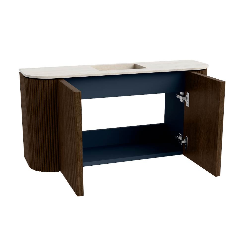 Mondiaz Toiletmeubel Joya Dlux Walnut - 83.2 cm - Wastafel FAYE Meli - Zonder kraangat(en) - Solid Surface - Met spoelbak Midden - Afbeelding 9