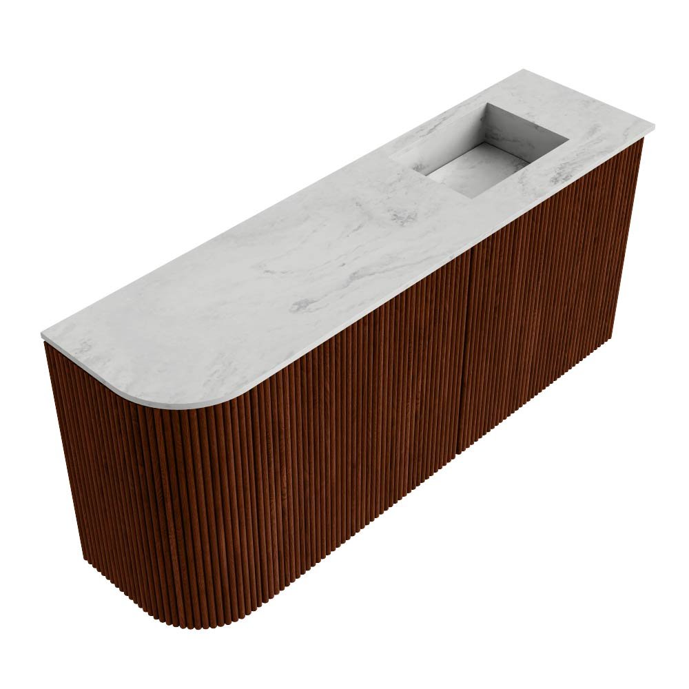 Mondiaz Toiletmeubel Joya Dlux Ruby - 91.6 cm - Wastafel FAYE Opalo - Zonder kraangat(en) - Solid Surface - Met spoelbak Rechts - Afbeelding 6
