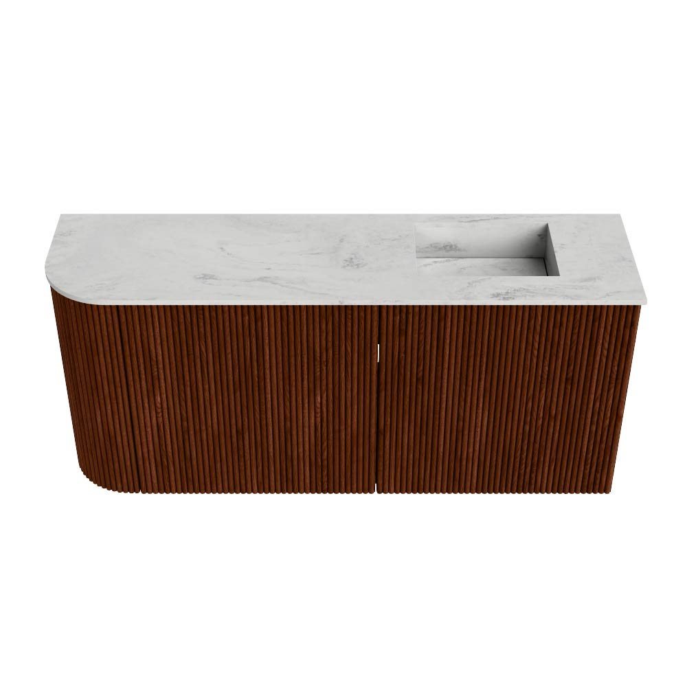 Mondiaz Toiletmeubel Joya Dlux Ruby - 91.6 cm - Wastafel FAYE Opalo - Zonder kraangat(en) - Solid Surface - Met spoelbak Rechts - Afbeelding 7