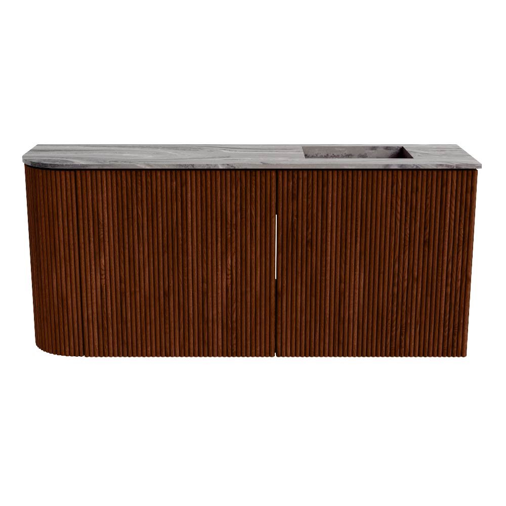 Mondiaz Toiletmeubel Joya Dlux Ruby - 91.6 cm - Wastafel FAYE Sombra - Zonder kraangat(en) - Solid Surface - Met spoelbak Rechts - Afbeelding 8