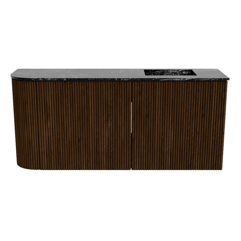 Mondiaz Toiletmeubel Joya Dlux Walnut - 91.6 cm - Wastafel FAYE Lava - 1 kraangat - Solid Surface - Met spoelbak Rechts - Afbeelding 8
