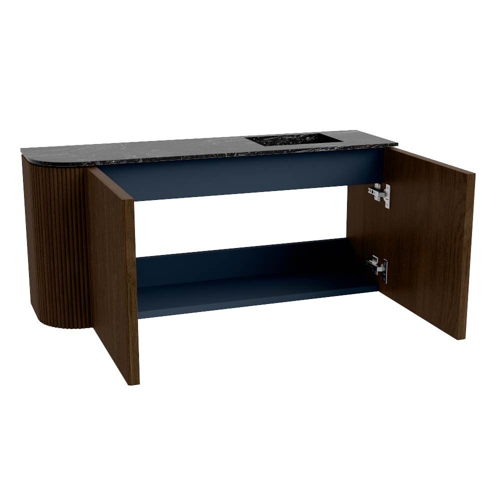 Mondiaz Toiletmeubel Joya Dlux Walnut - 91.6 cm - Wastafel FAYE Lava - 1 kraangat - Solid Surface - Met spoelbak Rechts - Afbeelding 9