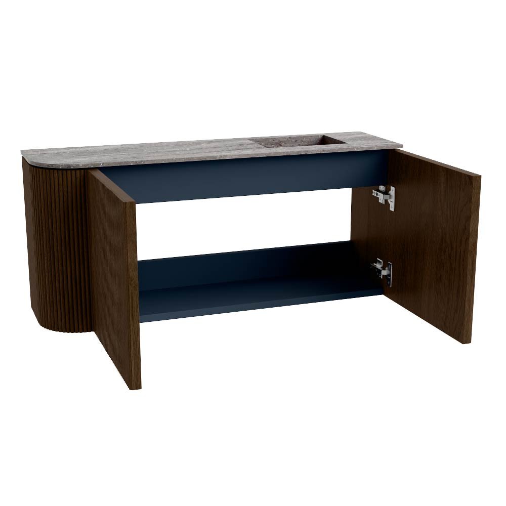 Mondiaz Toiletmeubel Joya Dlux Walnut - 91.6 cm - Wastafel FAYE Oza - 1 kraangat - Solid Surface - Met spoelbak Rechts - Afbeelding 9