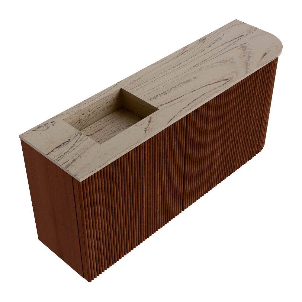 Mondiaz Toiletmeubel Joya Dlux Ruby - 91.6 cm - Wastafel FAYE Arena - Zonder kraangat(en) - Solid Surface - Met spoelbak Links - Afbeelding 6
