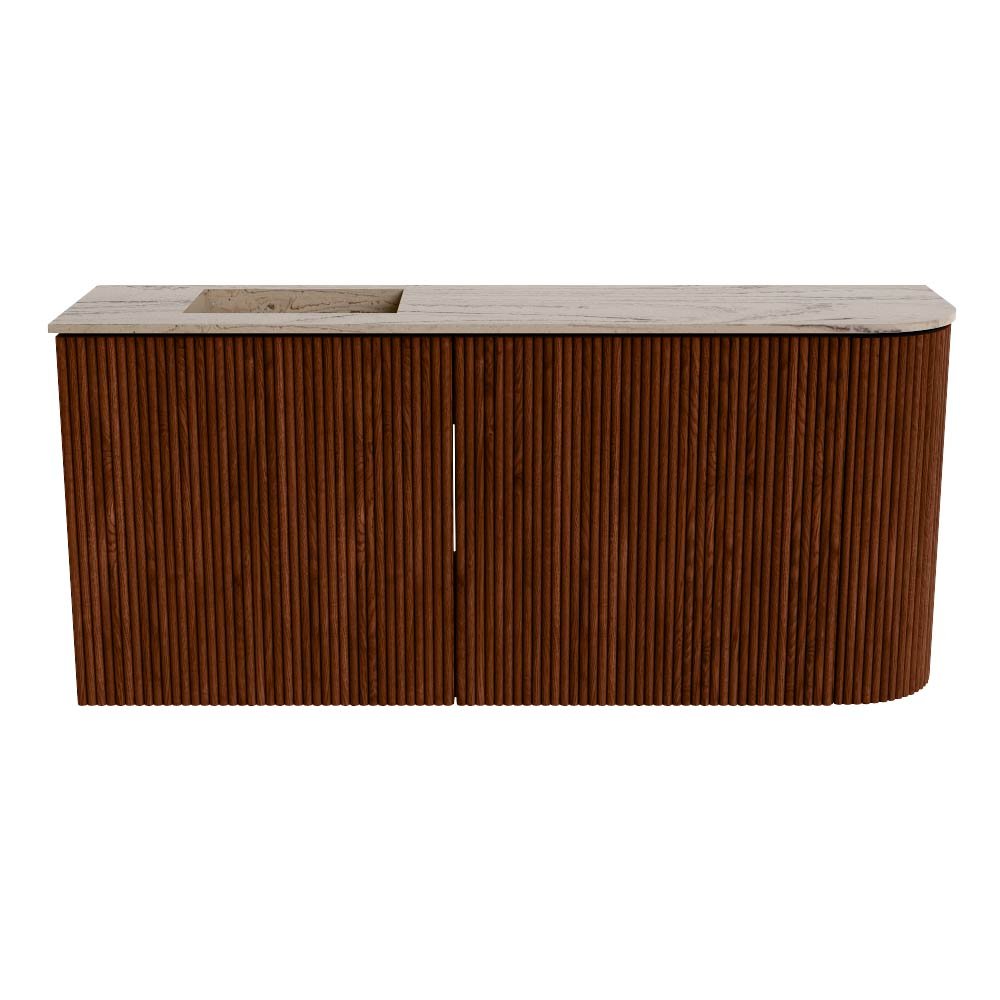 Mondiaz Toiletmeubel Joya Dlux Ruby - 91.6 cm - Wastafel FAYE Arena - Zonder kraangat(en) - Solid Surface - Met spoelbak Links - Afbeelding 8
