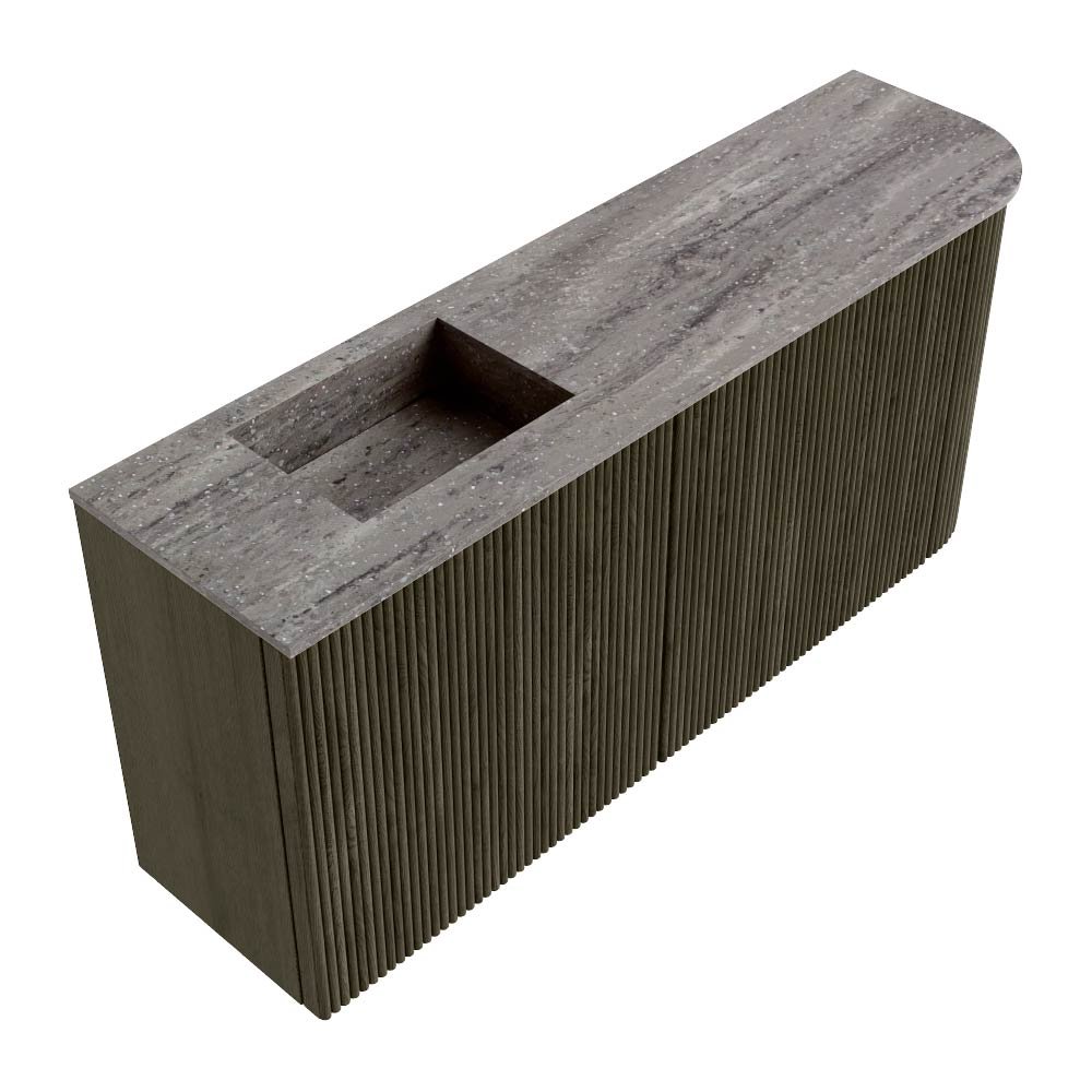 Mondiaz Toiletmeubel Joya Dlux Shadow - 91.6 cm - Wastafel FAYE Saba - Zonder kraangat(en) - Solid Surface - Met spoelbak Links - Afbeelding 6
