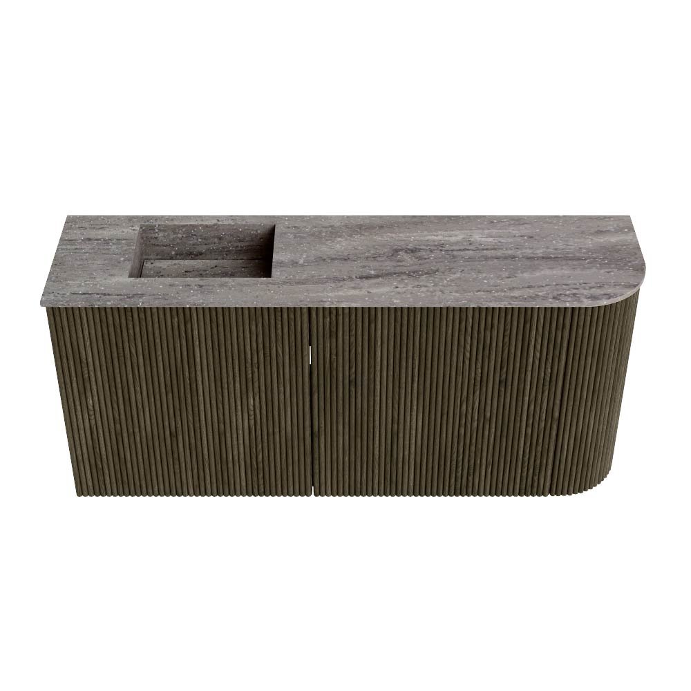 Mondiaz Toiletmeubel Joya Dlux Shadow - 91.6 cm - Wastafel FAYE Saba - Zonder kraangat(en) - Solid Surface - Met spoelbak Links - Afbeelding 7