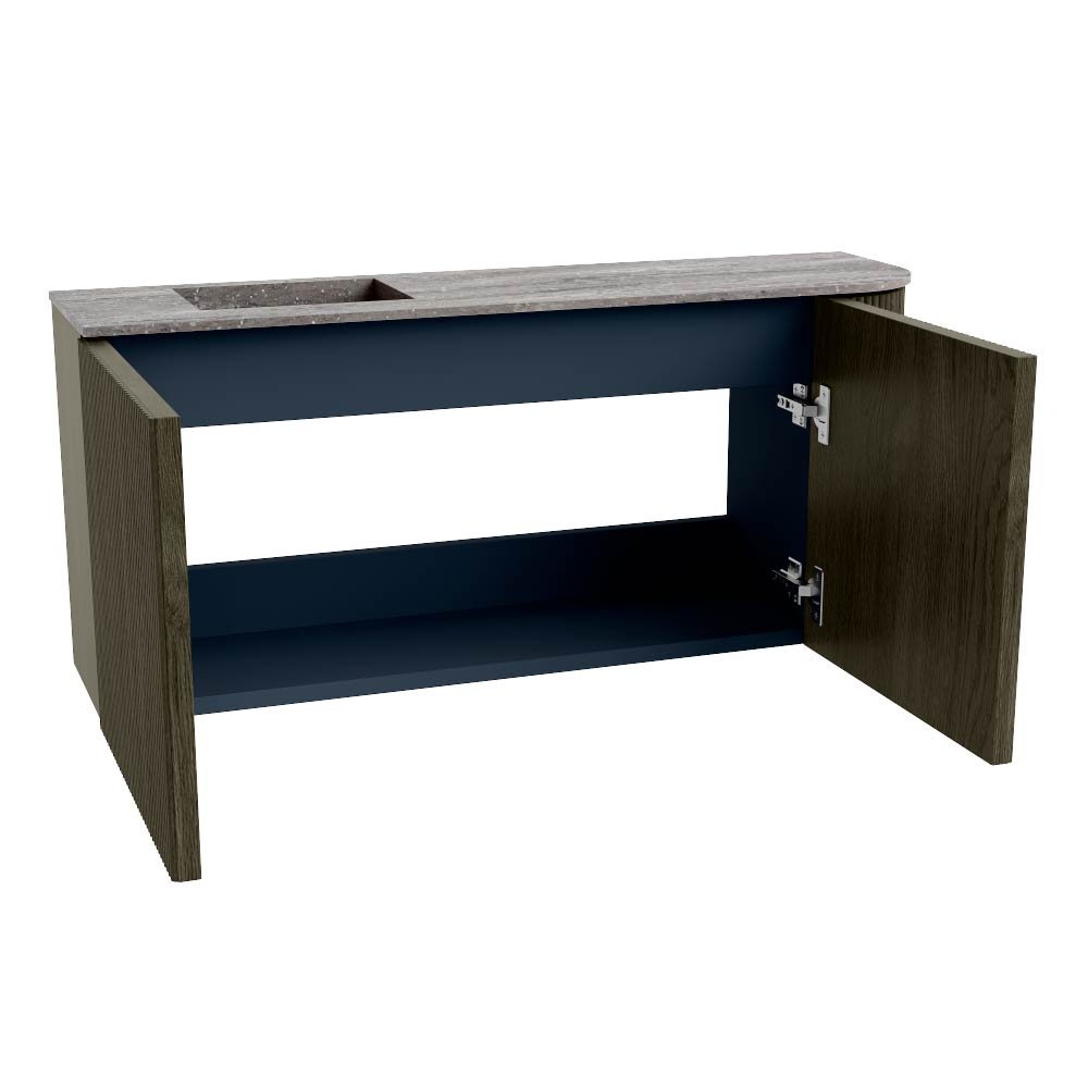Mondiaz Toiletmeubel Joya Dlux Shadow - 91.6 cm - Wastafel FAYE Saba - Zonder kraangat(en) - Solid Surface - Met spoelbak Links - Afbeelding 9