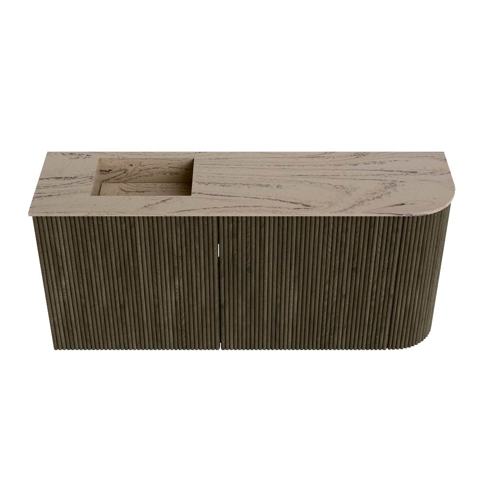 Mondiaz Toiletmeubel Joya Dlux Shadow - 91.6 cm - Wastafel FAYE Arena - 1 kraangat - Solid Surface - Met spoelbak Links - Afbeelding 7