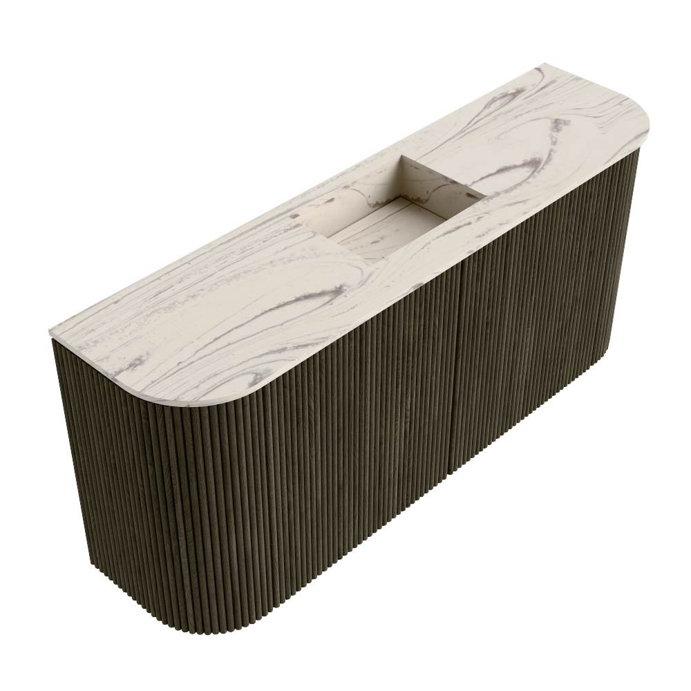 Mondiaz Toiletmeubel Joya Dlux Shadow - 93.2 cm - Wastafel FAYE Nata - Zonder kraangat(en) - Solid Surface - Met spoelbak Midden - Afbeelding 6