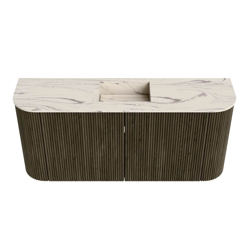 Mondiaz Toiletmeubel Joya Dlux Shadow - 93.2 cm - Wastafel FAYE Nata - Zonder kraangat(en) - Solid Surface - Met spoelbak Midden - Afbeelding 7