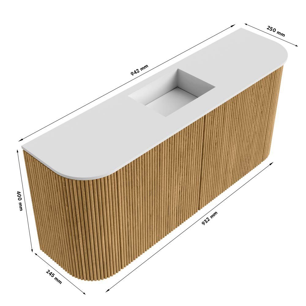 Mondiaz Toiletmeubel Joya Dlux Shadow - 93.2 cm - Wastafel FAYE Nata - Zonder kraangat(en) - Solid Surface - Met spoelbak Midden - Afbeelding 10
