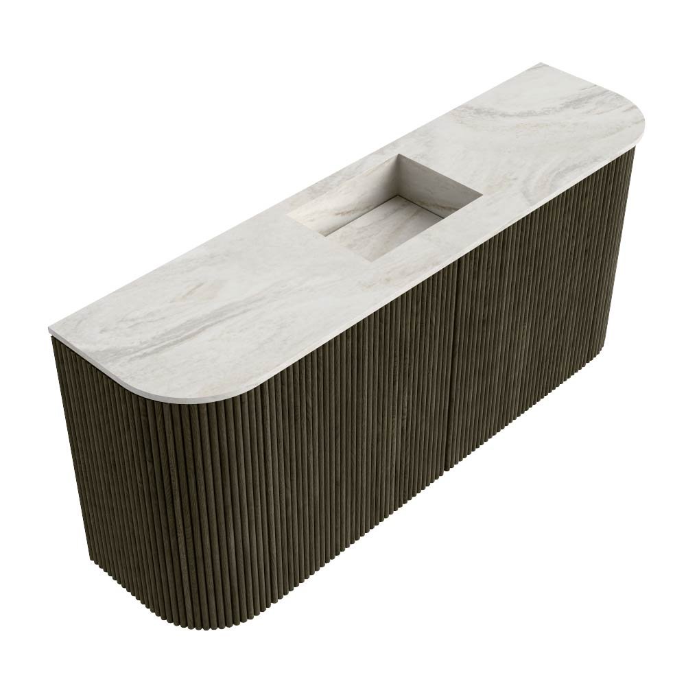 Mondiaz Toiletmeubel Joya Dlux Shadow - 93.2 cm - Wastafel FAYE Ostra - Zonder kraangat(en) - Solid Surface - Met spoelbak Midden - Afbeelding 6