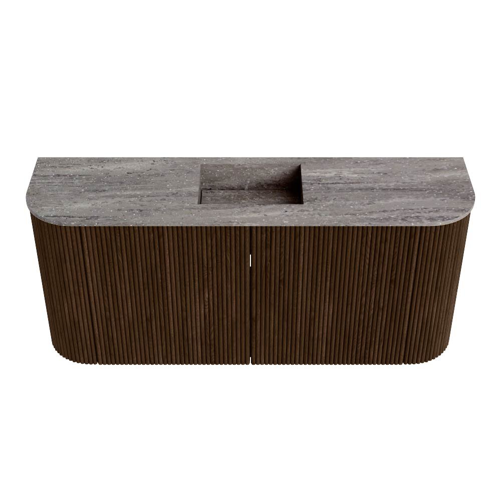 Mondiaz Toiletmeubel Joya Dlux Walnut - 93.2 cm - Wastafel FAYE Saba - Zonder kraangat(en) - Solid Surface - Met spoelbak Midden - Afbeelding 7
