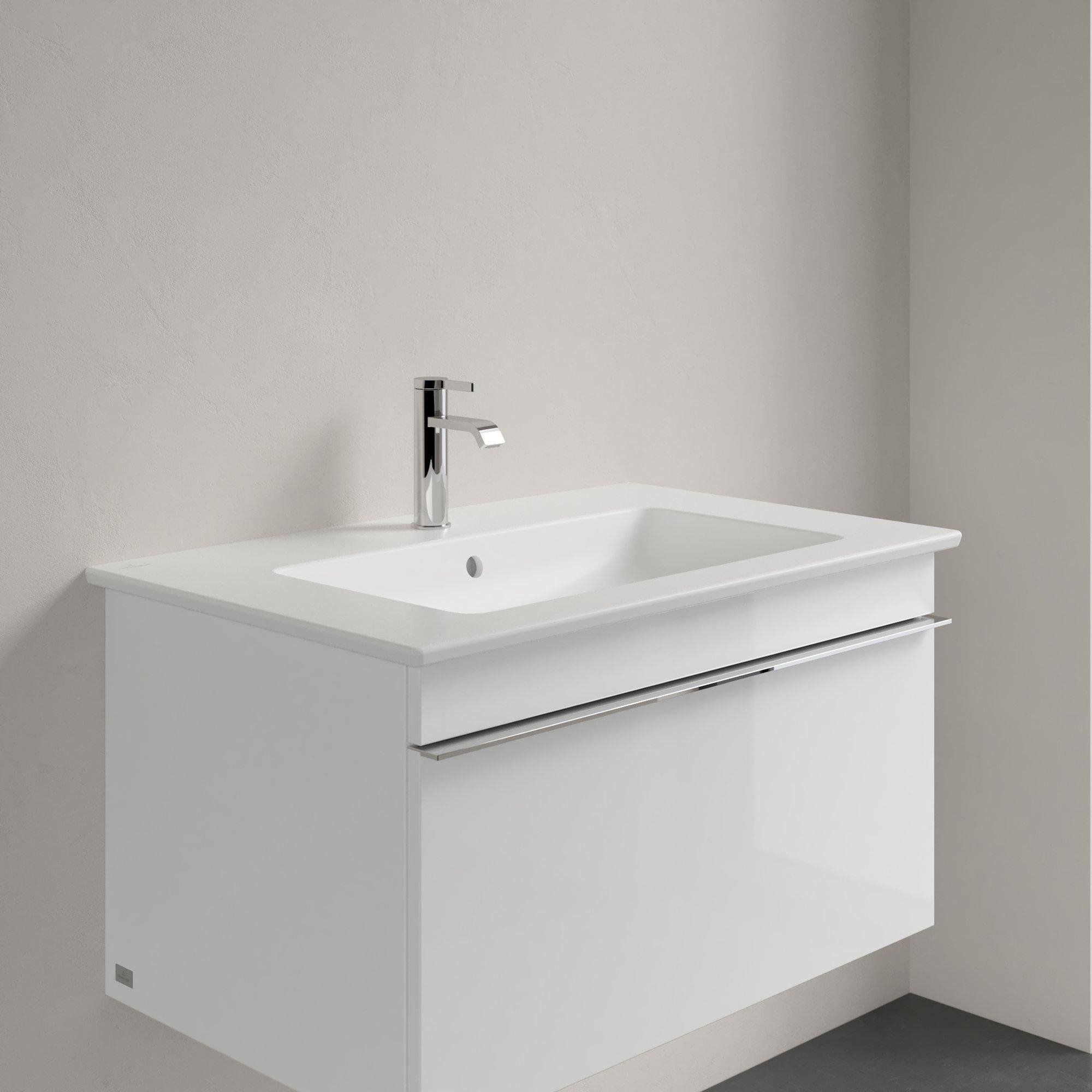 Villeroy & Boch Venticello meubelwastafel - 1 kraangat doorgestoken 80x50cm - (geschikt voor 3 kr.gaten) met overloop stone white - 41048LRW - Afbeelding 2