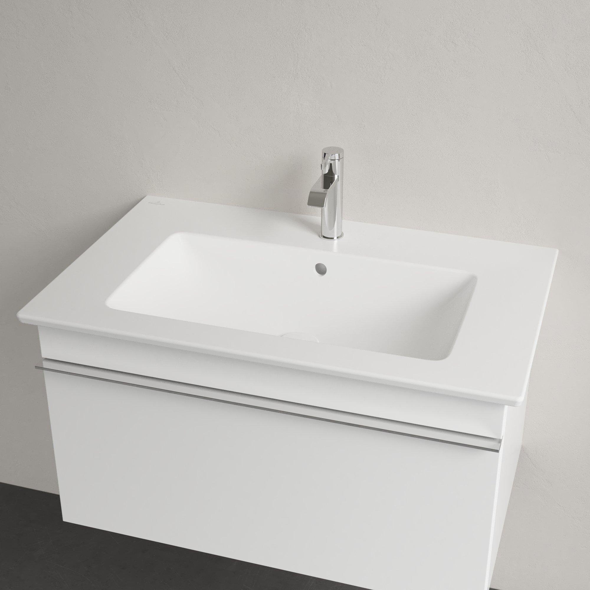 Villeroy & Boch Venticello meubelwastafel - 1 kraangat doorgestoken 80x50cm - (geschikt voor 3 kr.gaten) met overloop stone white - 41048LRW - Afbeelding 3