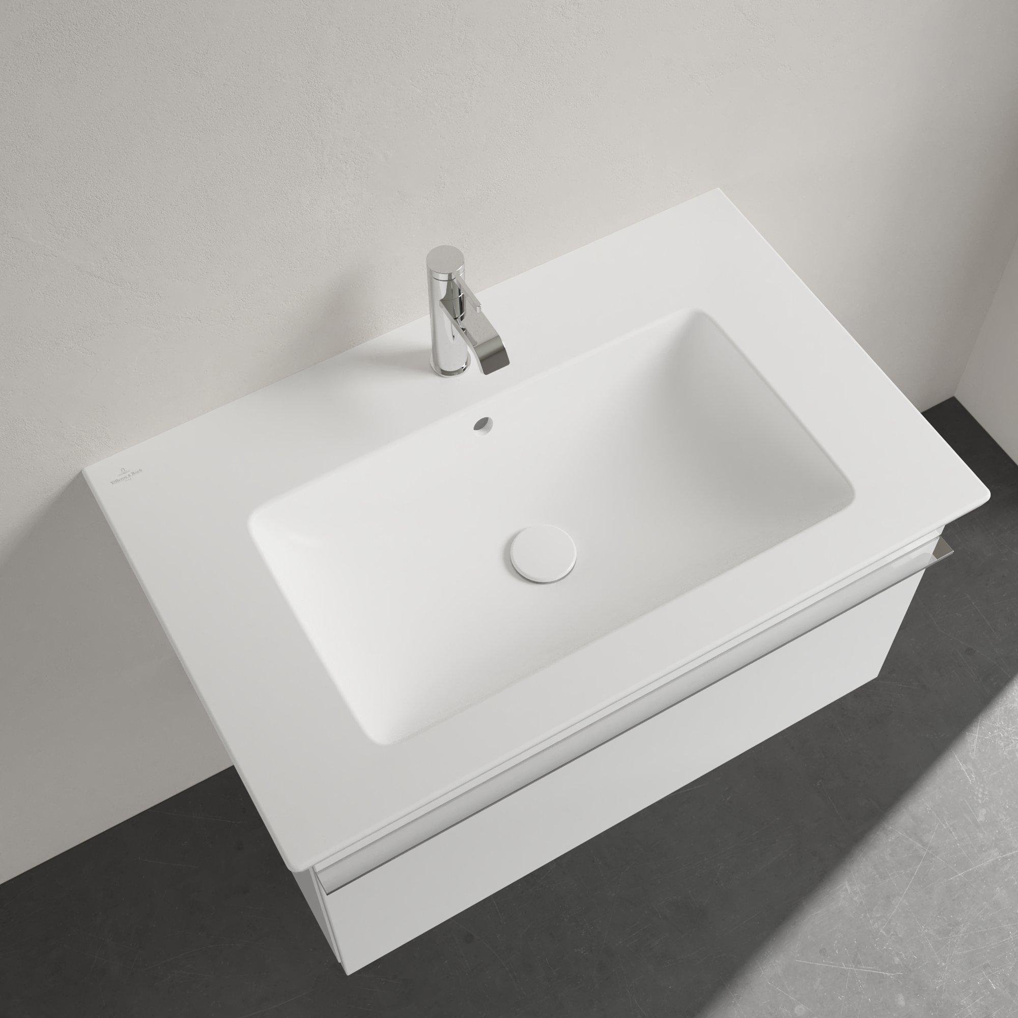 Villeroy & Boch Venticello meubelwastafel - 1 kraangat doorgestoken 80x50cm - (geschikt voor 3 kr.gaten) met overloop stone white - 41048LRW - Afbeelding 4