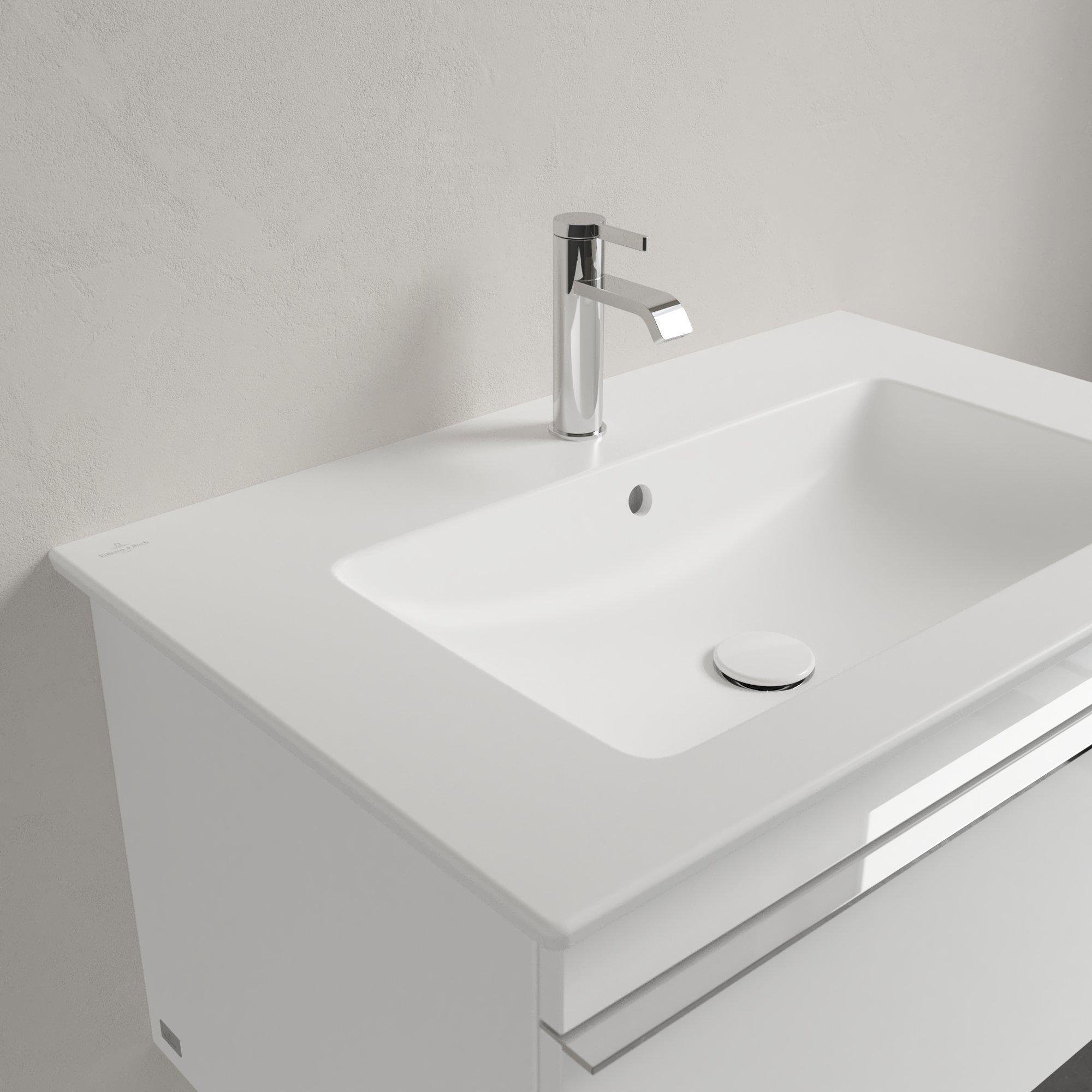Villeroy & Boch Venticello meubelwastafel - 1 kraangat doorgestoken 80x50cm - (geschikt voor 3 kr.gaten) met overloop stone white - 41048LRW - Afbeelding 5